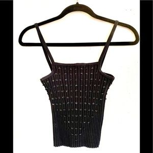 STAUD black crop top with sequins